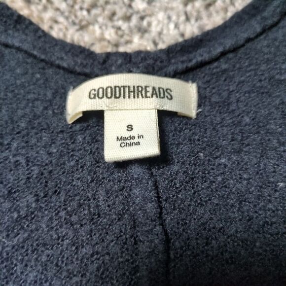 Goodthreads Women's S Small Relaxed Fit Cardigan Sweater Black Open - Picture 2 of 8